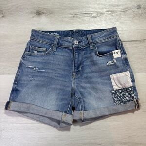 Arizona Jean Company Patchwork Detail Midrise Denim Shorts, Size 3